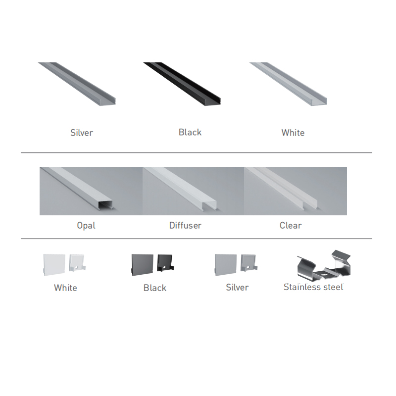 LED Channel With Square PC Light Diffuser For 20mm 5050 LED Strip Light LED Channel With Square PC Light Diffuser For 20mm 5050 LED Strip Light
